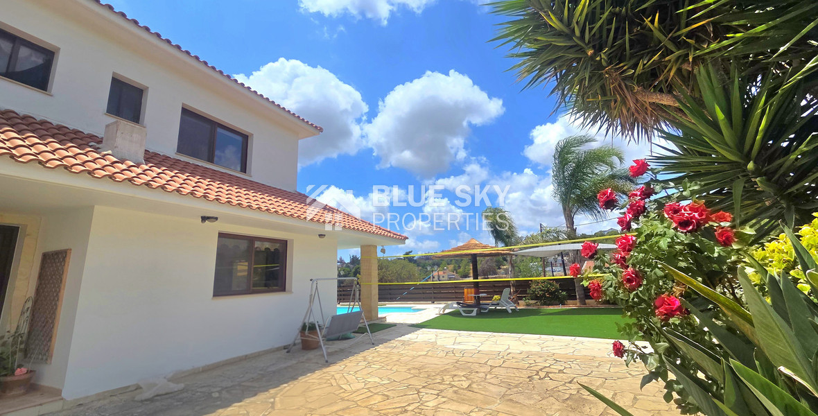 Energy-Efficient Four-Bedroom House for Rent in Souni, Limassol | Solar Panels & Private Swimming Pool