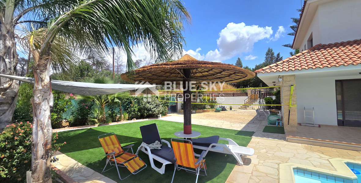 Energy-Efficient Four-Bedroom House for Rent in Souni, Limassol | Solar Panels & Private Swimming Pool