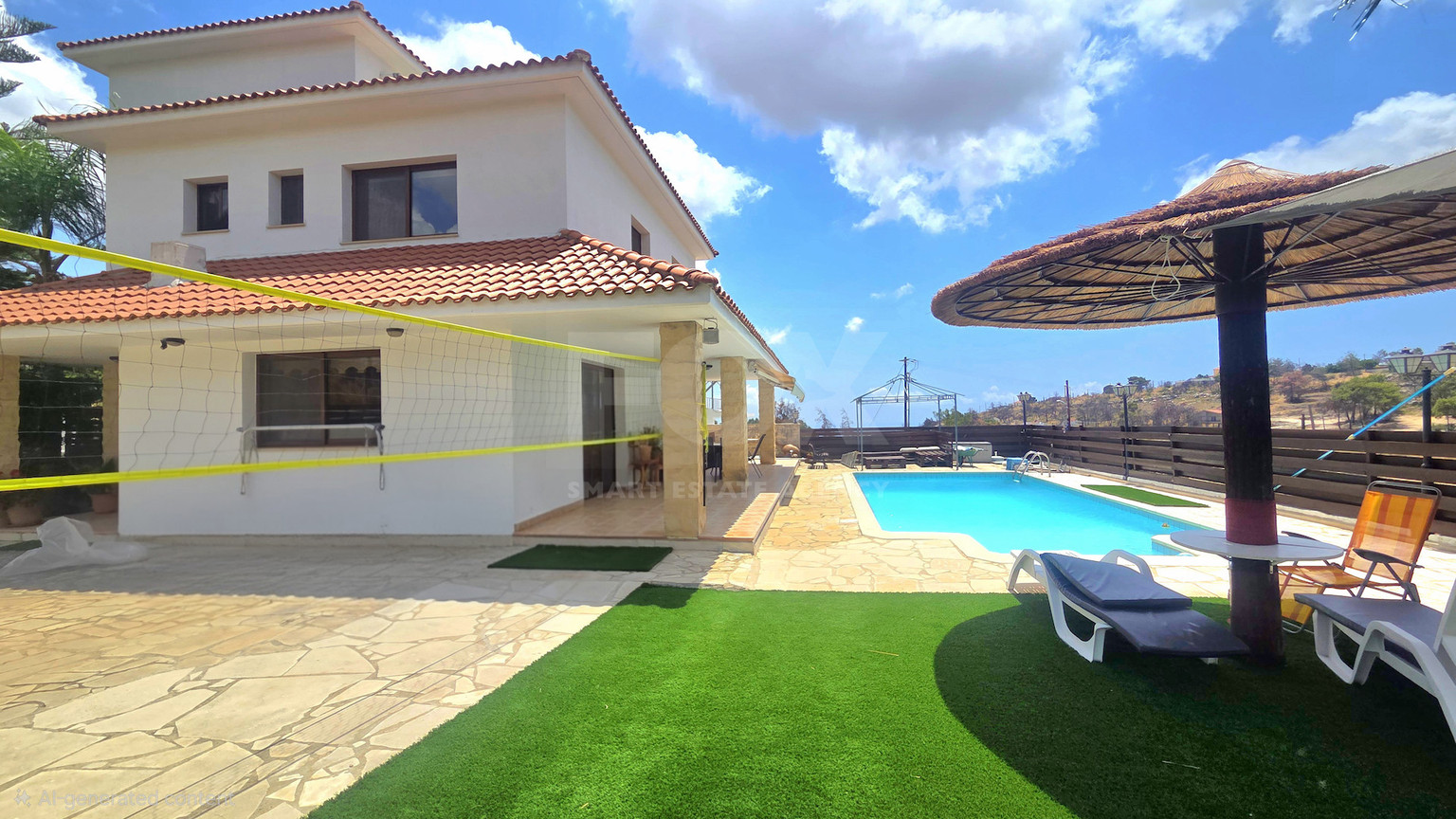 Energy-Efficient Four-Bedroom House for Rent in Souni, Limassol | Solar Panels & Private Swimming Pool