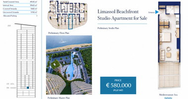 Limassol Beachfront Studio for Sale Near the Marina