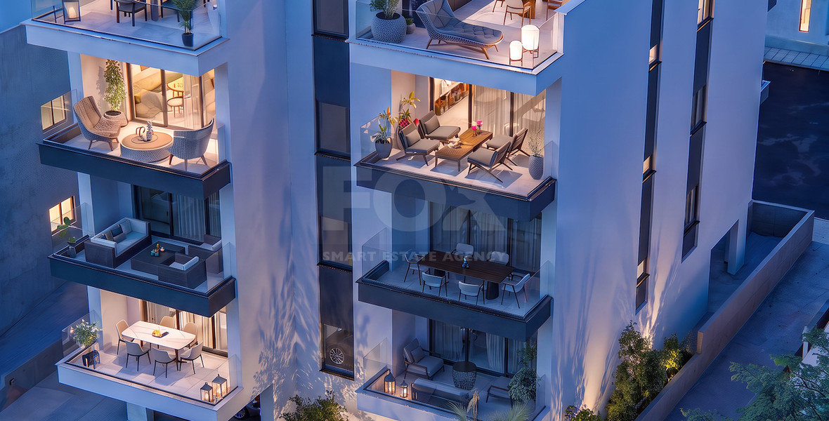 An elegant two bedroom, two bathroom apartment on the second floor of an exclusive boutique residential development in the heart of Geroskipou, Paphos.