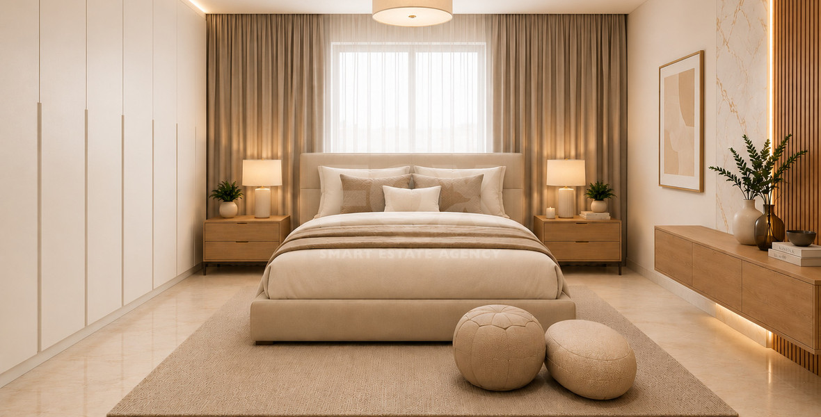 An elegant two bedroom, two bathroom apartment on the second floor of an exclusive boutique residential development in the heart of Geroskipou, Paphos.