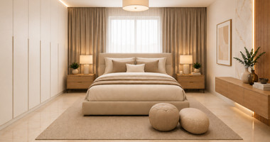 An elegant two bedroom, two bathroom apartment on the second floor of an exclusive boutique residential development in the heart of Geroskipou, Paphos.