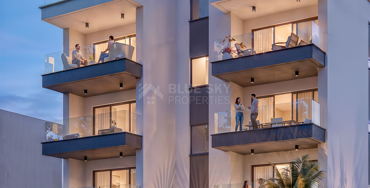 An elegant two bedroom, two bathroom apartment on the second floor of an exclusive boutique residential development in the heart of Geroskipou, Paphos.