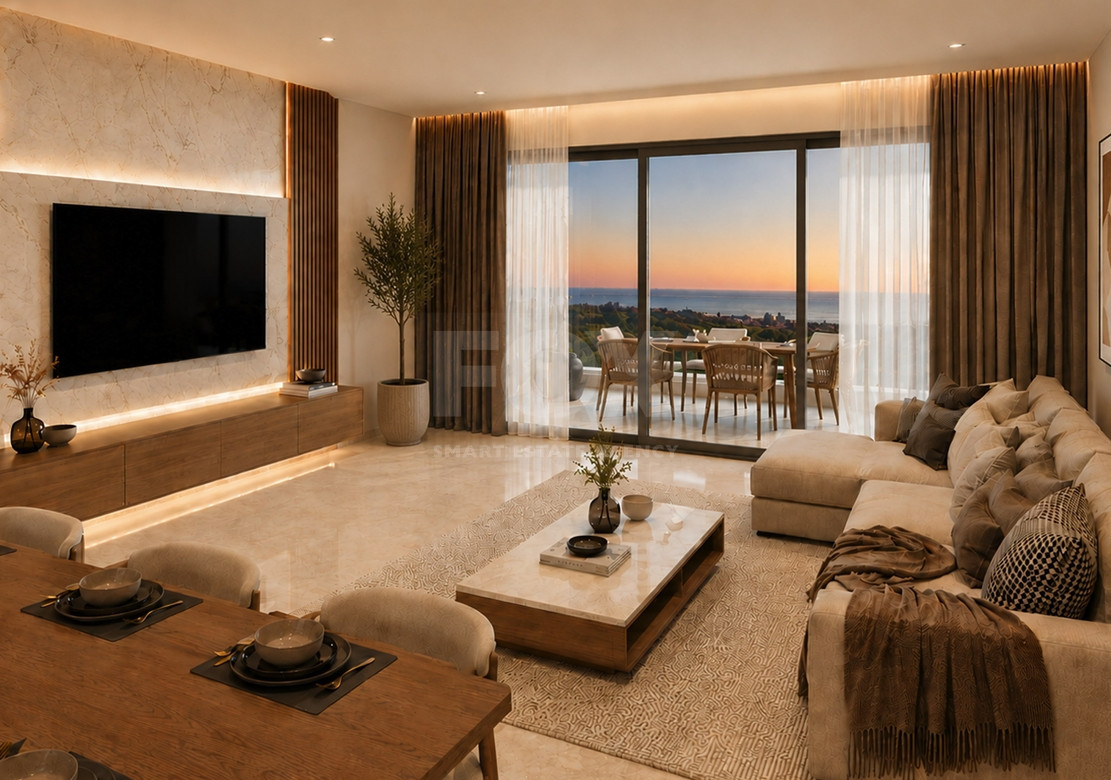 An elegant two bedroom, two bathroom apartment on the second floor of an exclusive boutique residential development in the heart of Geroskipou, Paphos.