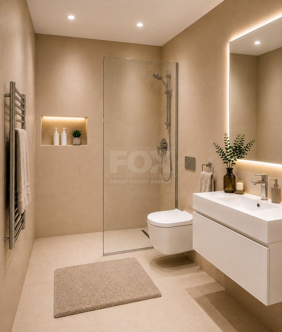 An elegant two bedroom, two bathroom apartment on the second floor of an exclusive boutique residential development in the heart of Geroskipou, Paphos.