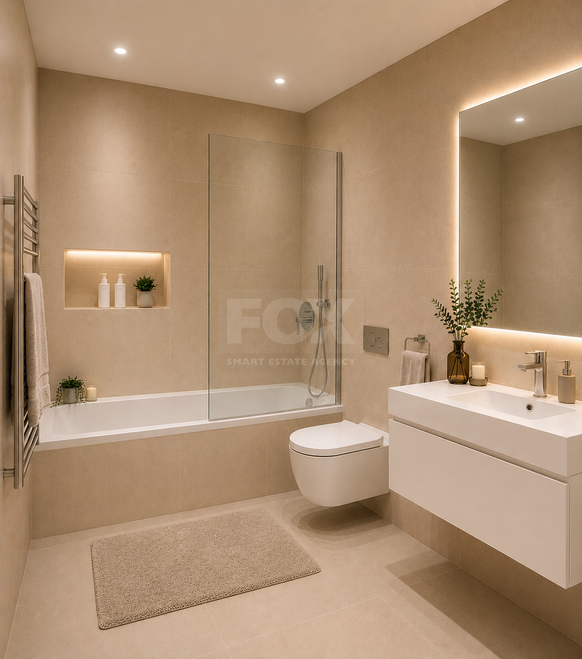 An elegant two bedroom, two bathroom apartment on the second floor of an exclusive boutique residential development in the heart of Geroskipou, Paphos.