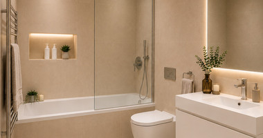 An elegant two bedroom, two bathroom apartment on the second floor of an exclusive boutique residential development in the heart of Geroskipou, Paphos.