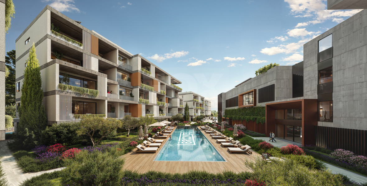 One bedroom outstanding apartment on the first floor of a luxury Complex in Universal area of  Paphos, for sale.