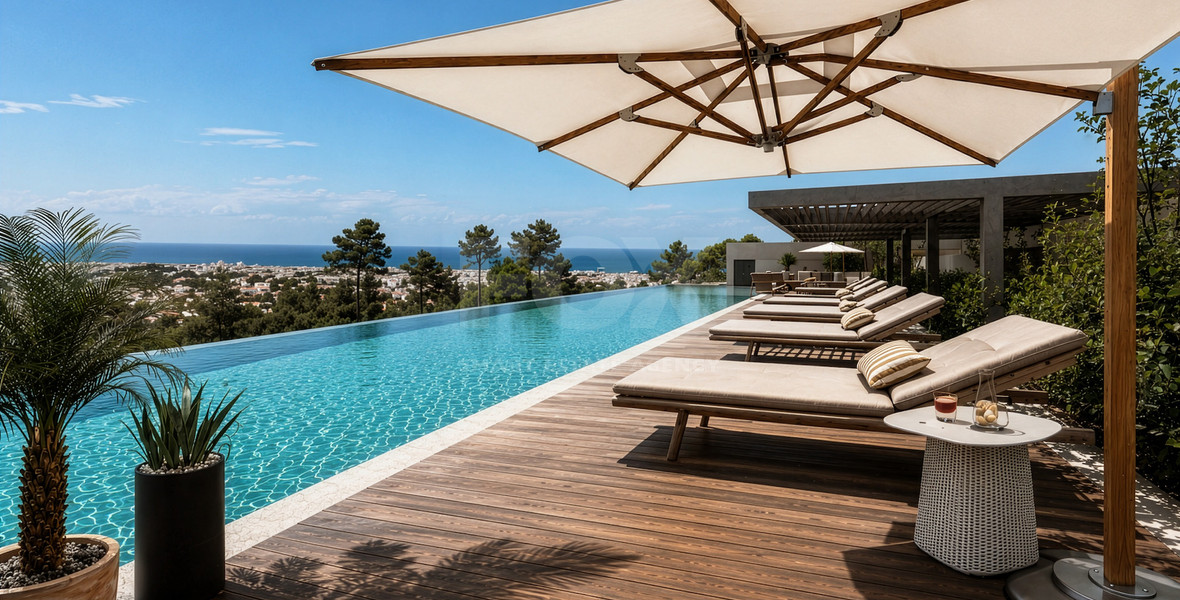 One bedroom outstanding apartment on the first floor of a luxury Complex in Universal area of  Paphos, for sale.
