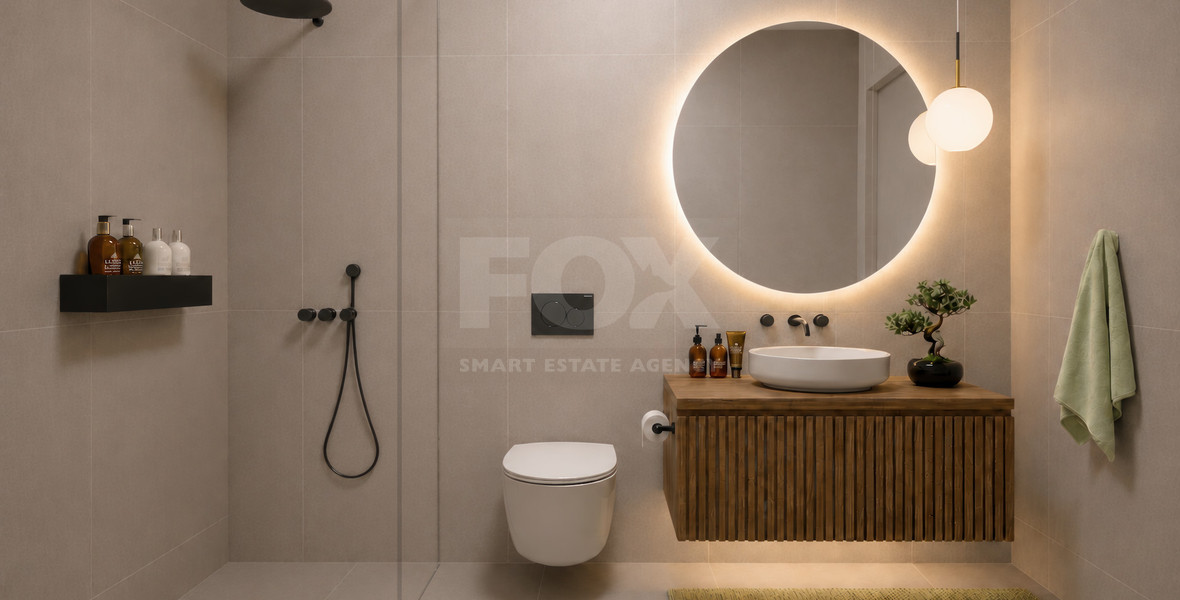 One bedroom outstanding apartment on the first floor of a luxury Complex in Universal area of  Paphos, for sale.