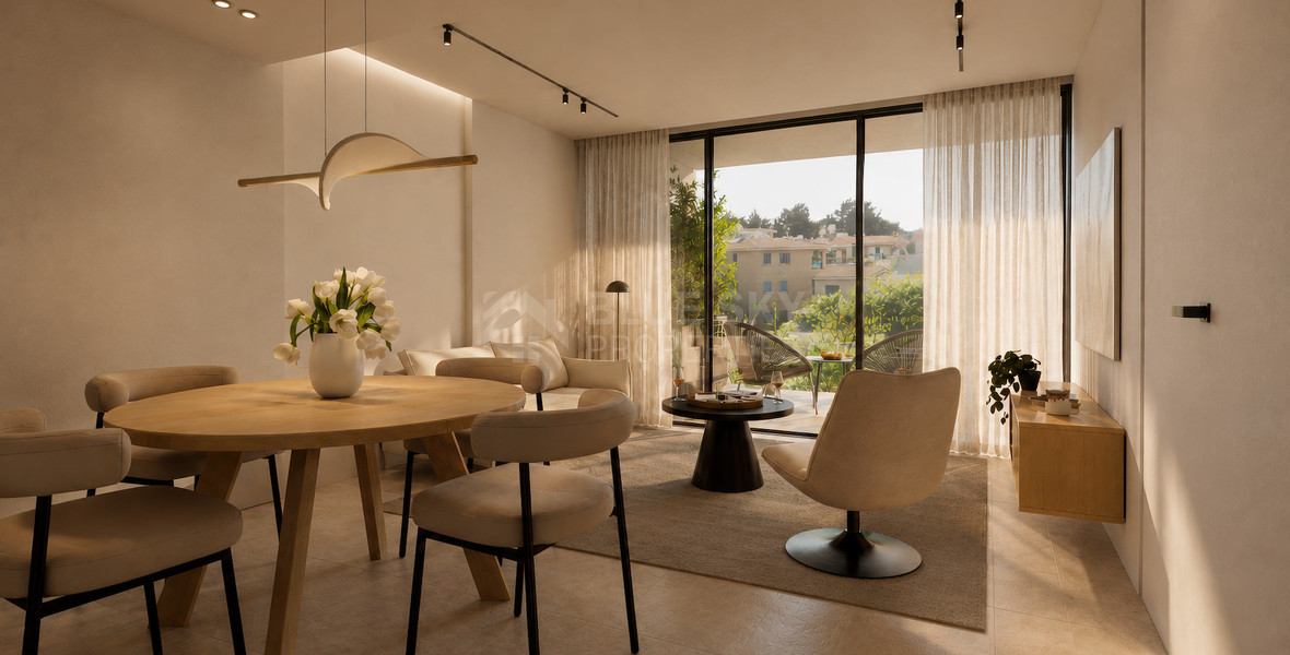 Two bedroom outstanding apartment on first floor, with city view , in a luxury Complex in Universal area of  Paphos, for sale.