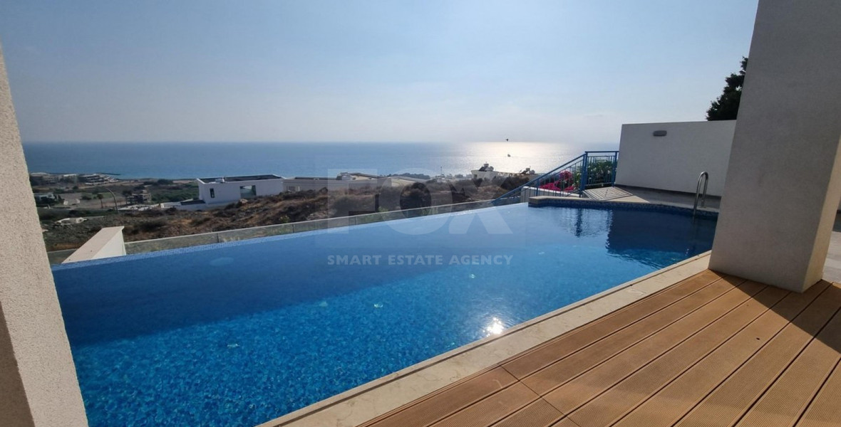 Luxury Four-Bedroom Semi-Detached Villa with Panoramic Sea Views, in Chloraka for sale