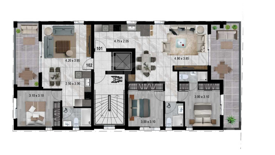 1-Bedroom Apartment with Covered Veranda in Ypsonas
