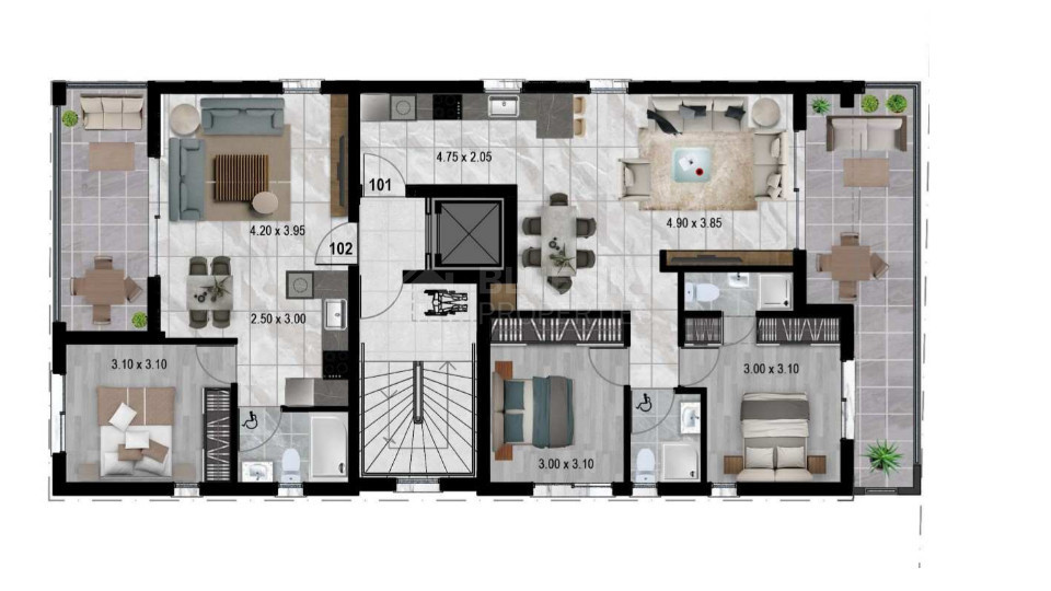 1-Bedroom Apartment with Covered Veranda in Ypsonas