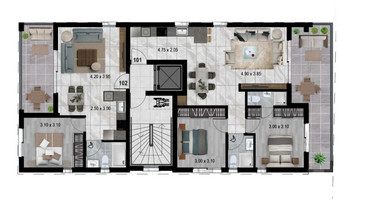 1-Bedroom Apartment with Covered Veranda in Ypsonas