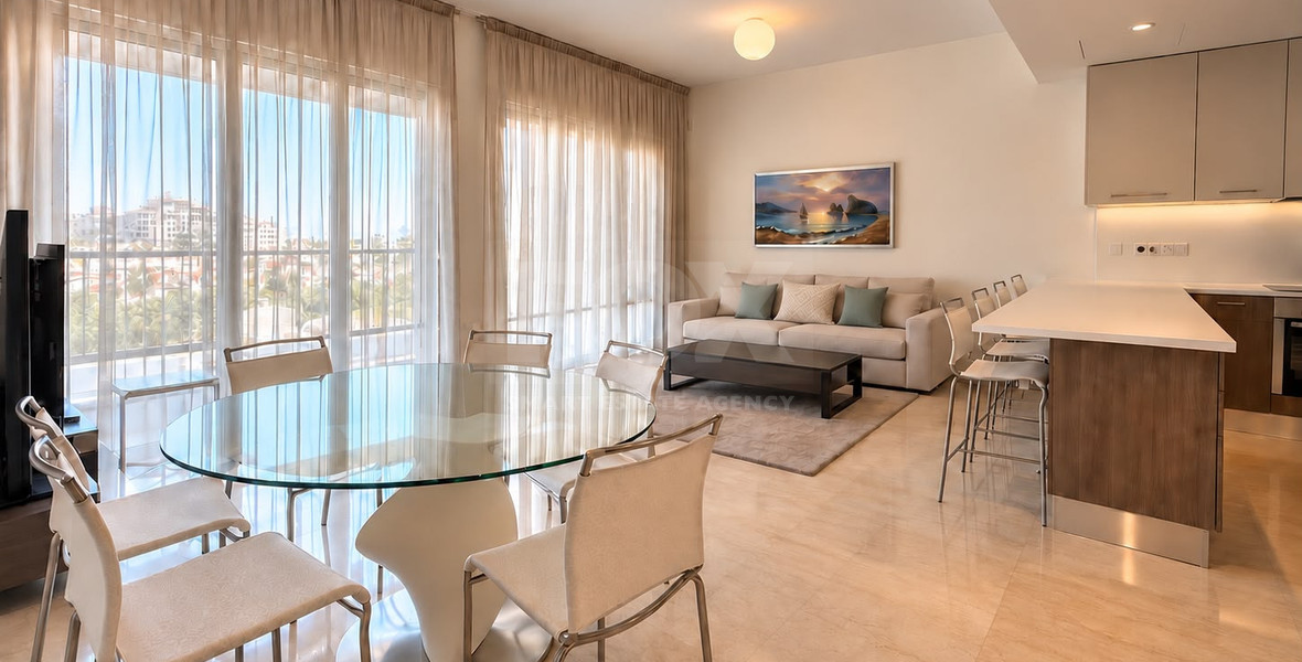 Luxury Two-Bedroom Apartment for Rent in Limassol Marina, Walking Distance to the Beach