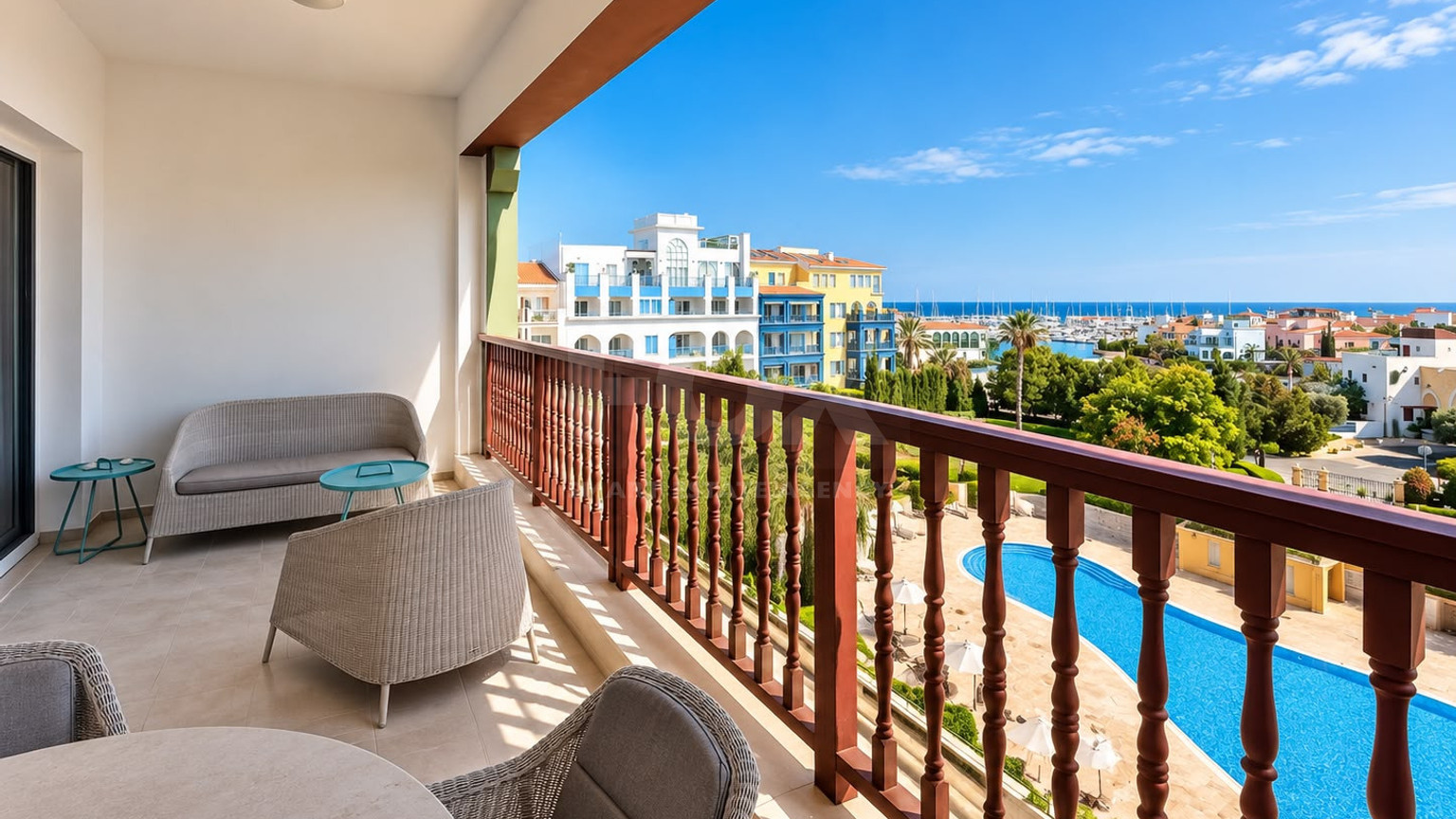 Luxury Two-Bedroom Apartment for Rent in Limassol Marina, Walking Distance to the Beach