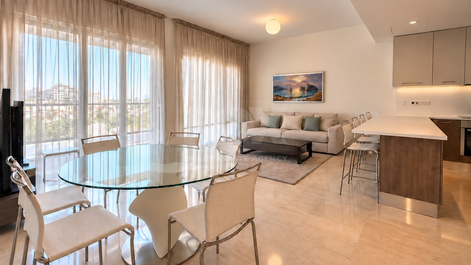 Luxury Two-Bedroom Apartment for Rent in Limassol Marina, Walking Distance to the Beach