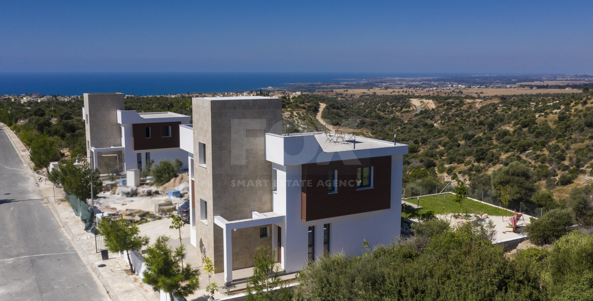 Three Bedroom Villa with Private Pool and Sea Views in Kouklia, Paphos, for sale