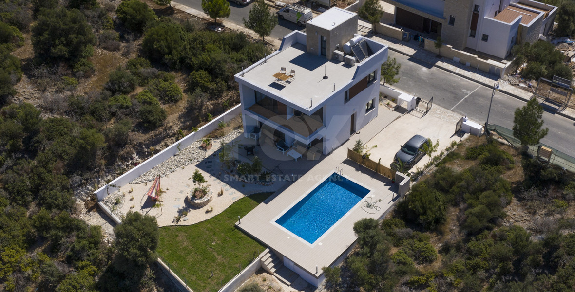 Three Bedroom Villa with Private Pool and Sea Views in Kouklia, Paphos, for sale