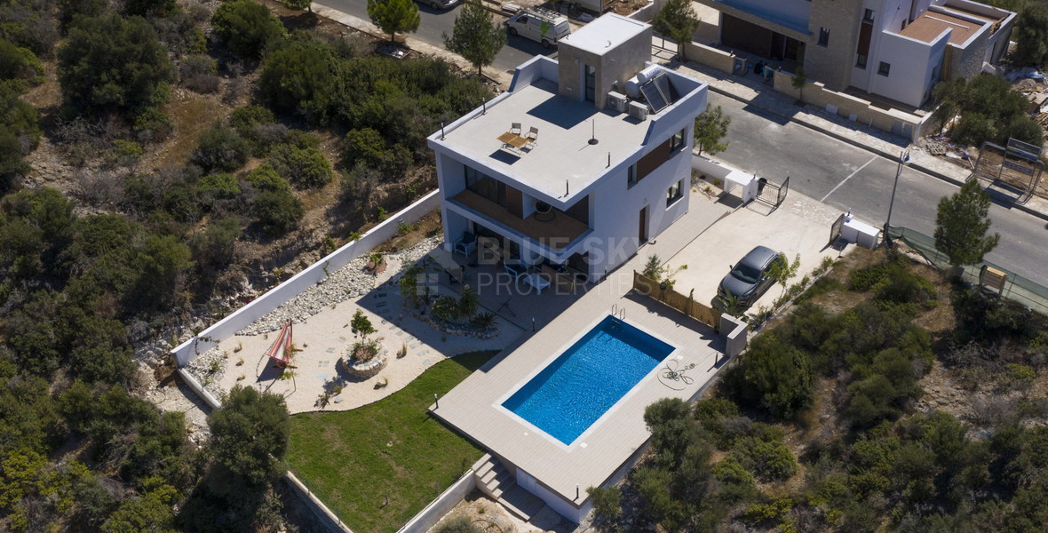 Three Bedroom Villa with Private Pool and Sea Views in Kouklia, Paphos, for sale