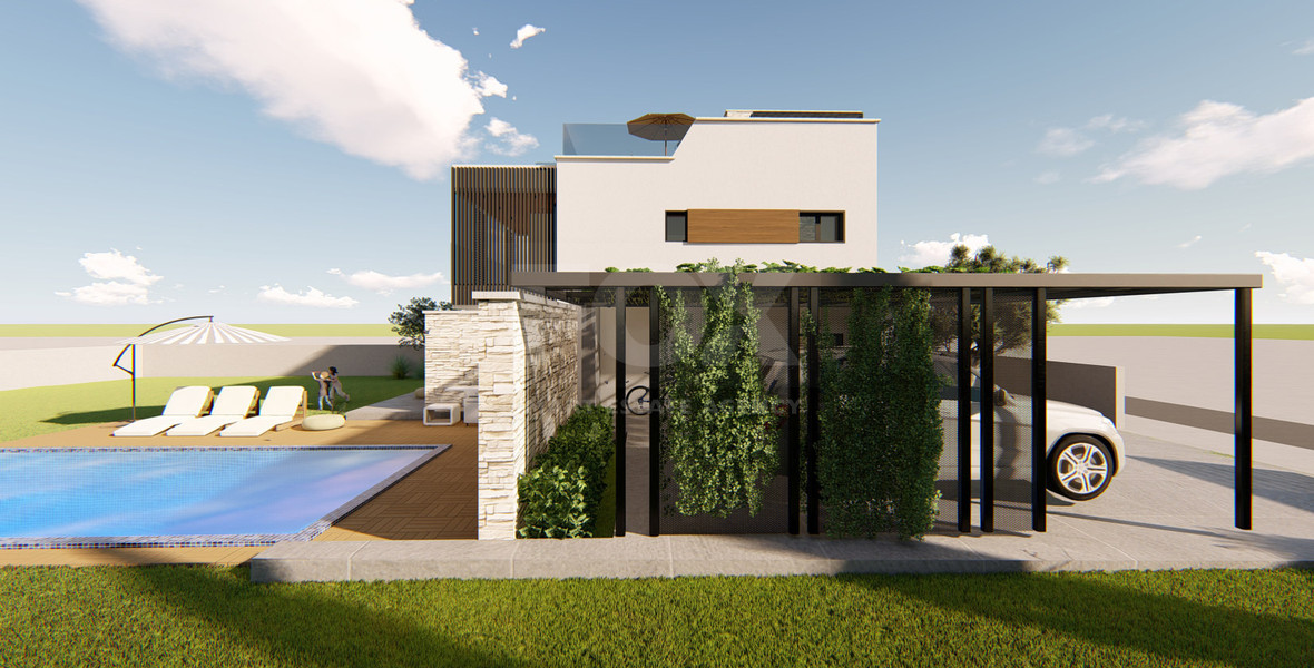 Three Bedroom Villa with Private Pool and Sea Views in Kouklia, Paphos, for sale