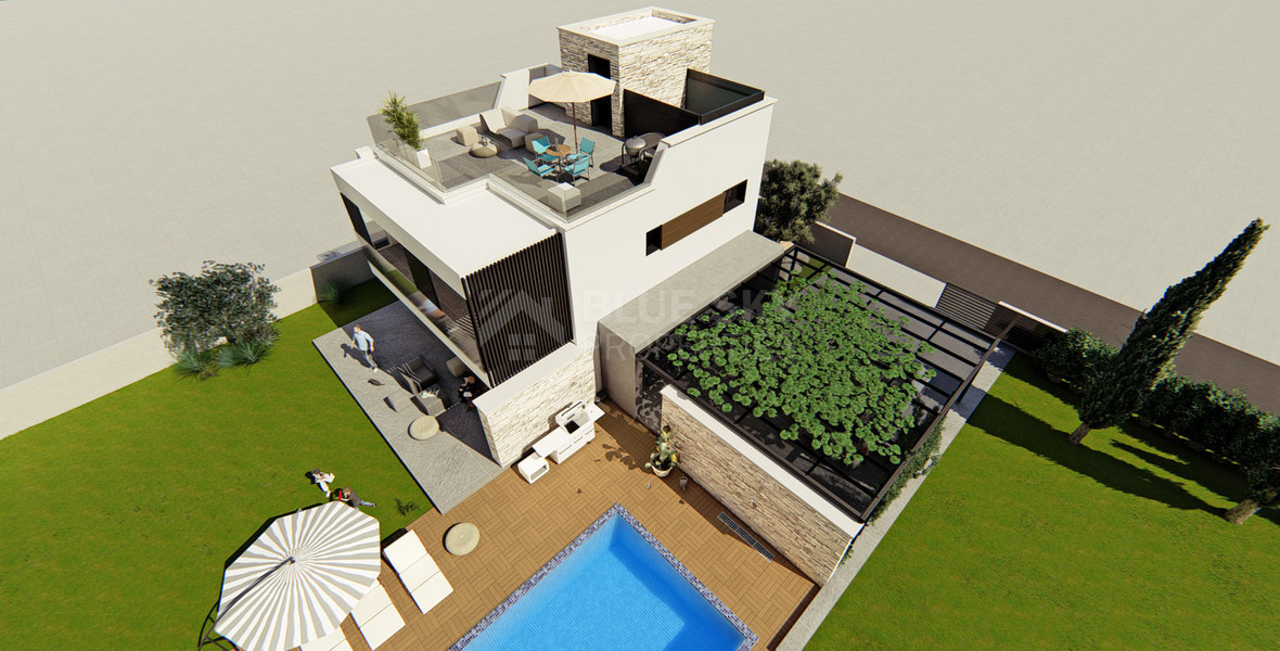 Three Bedroom Villa with Private Pool and Sea Views in Kouklia, Paphos, for sale