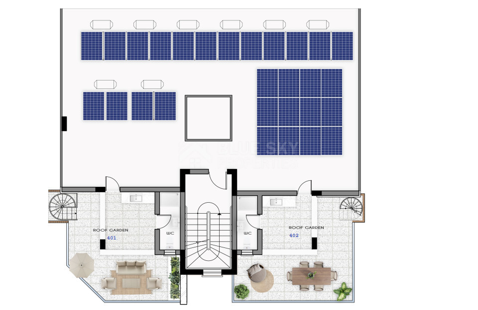 Top-Floor 2-Bedroom Apartment with Private Roof Garden
