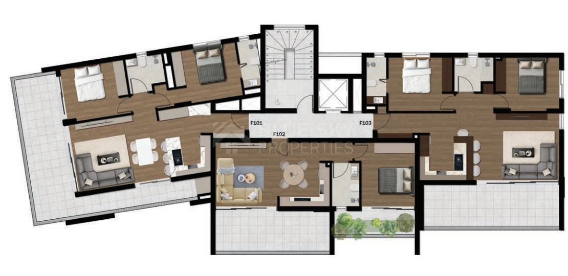 Contemporary 1-Bedroom Apartment with Generous Outdoor Space