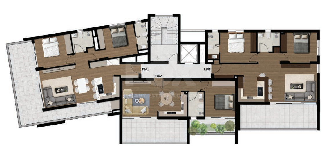Modern 2-Bedroom Apartment with Generous Outdoor Space