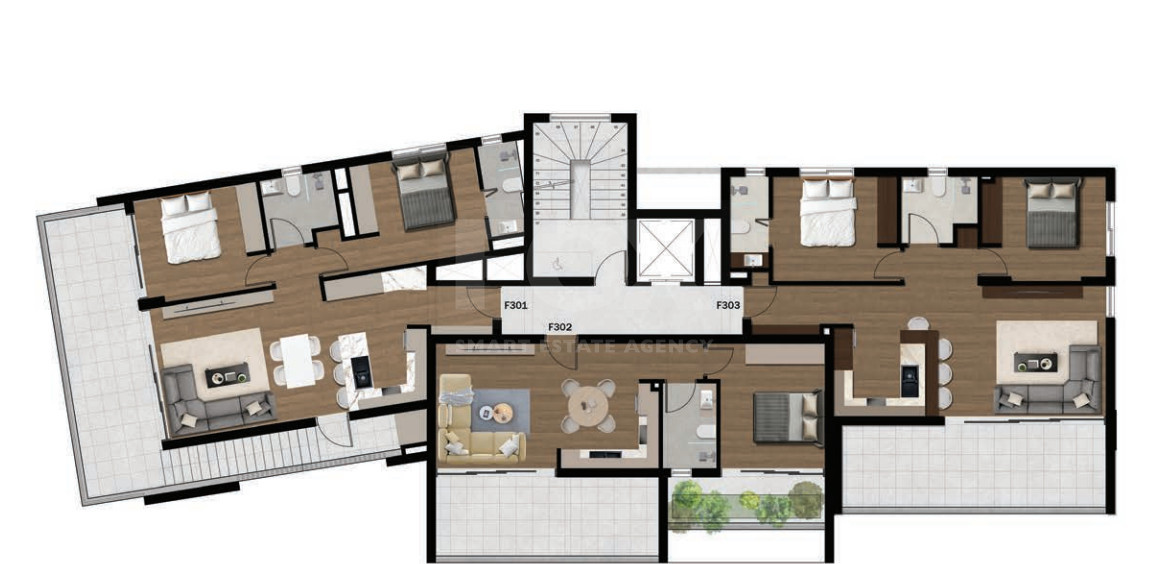 Top-Floor 2-Bedroom Residence with Private Roof Garden