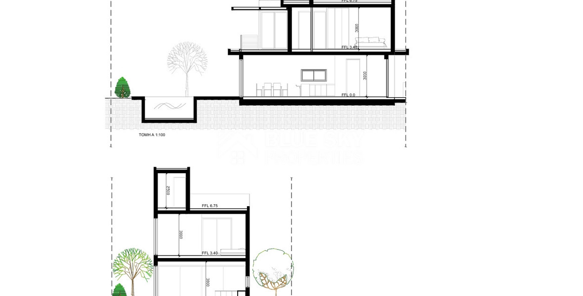 For sale Exclusive three Bedroom Villas in Anavargos, Paphos |  Roof Garden