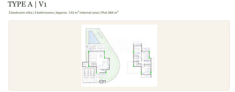 Three-Bedroom two storey  Villa with Garden for sale,  in Geroskipou, Paphos
