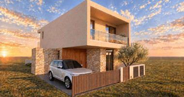 Modern Three-Bedroom Villa in Geroskipou, Paphos with Garden and Communal Pool, For Sale.