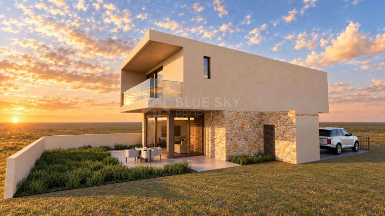 Modern Three-Bedroom Villa in Geroskipou, Paphos with Garden and Communal Pool, For Sale.