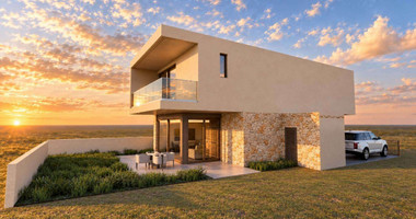 Modern Three-Bedroom Villa in Geroskipou, Paphos with Garden and Communal Pool, For Sale.