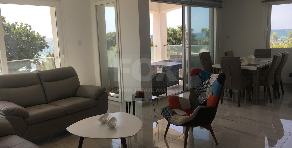 For Rent Luxury Seafront Three-Bedroom Fully Furnished Apartment in Parekklisia