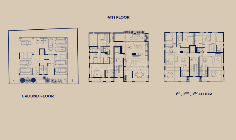 Modern  two bedroom, third floor Apartment in Pafos Center,  for sale