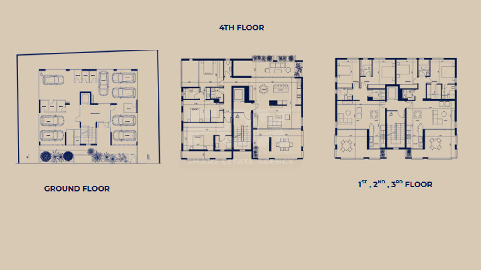 Modern  two bedroom, third floor Apartment in Pafos Center,  for sale