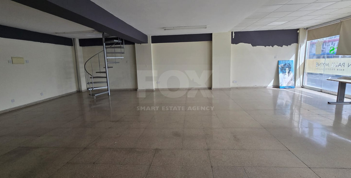 Shop for Rent on Makarios Avenue – 197 sqm Covered Area, 78 sqm Mezzanine