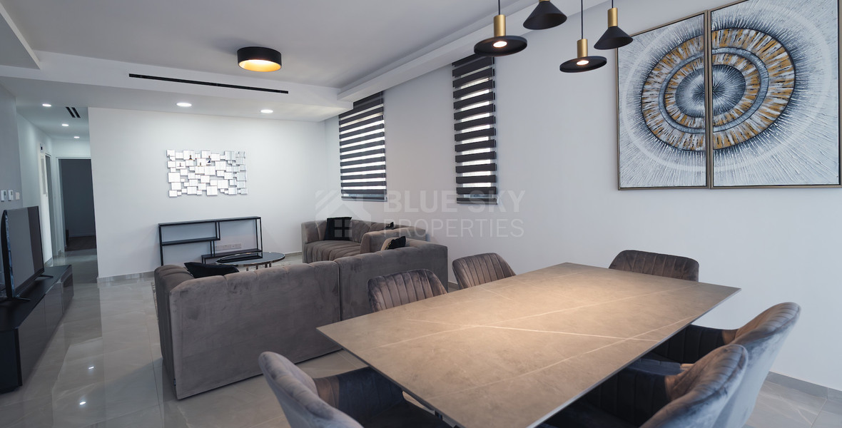 Luxury 3-Bedroom Penthouse with Private Roof Garden For Rent in Kapsalos, Limassol