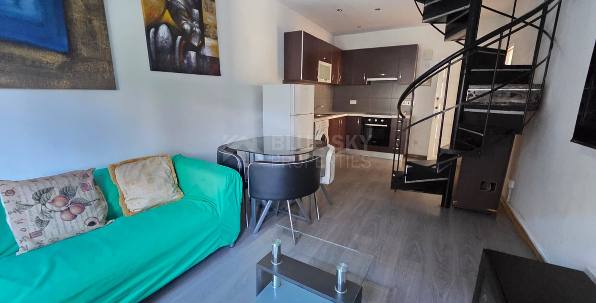 Spacious Furnished One-Bedroom Duplex Apartment for Rent – Dasoudi, Limassol