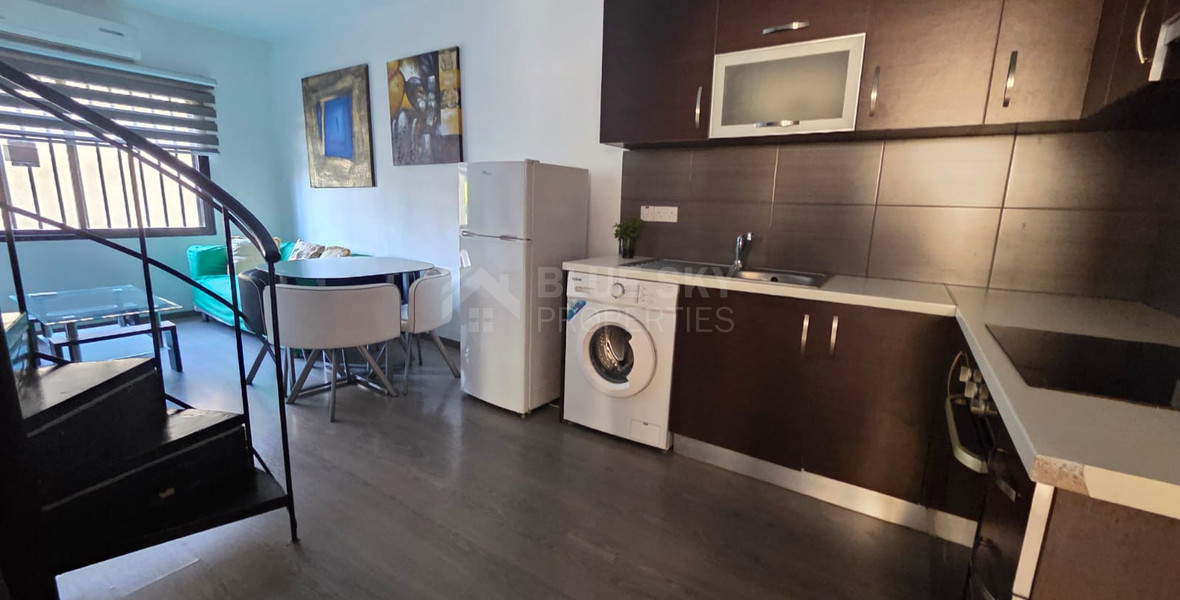Spacious Furnished One-Bedroom Duplex Apartment for Rent – Dasoudi, Limassol