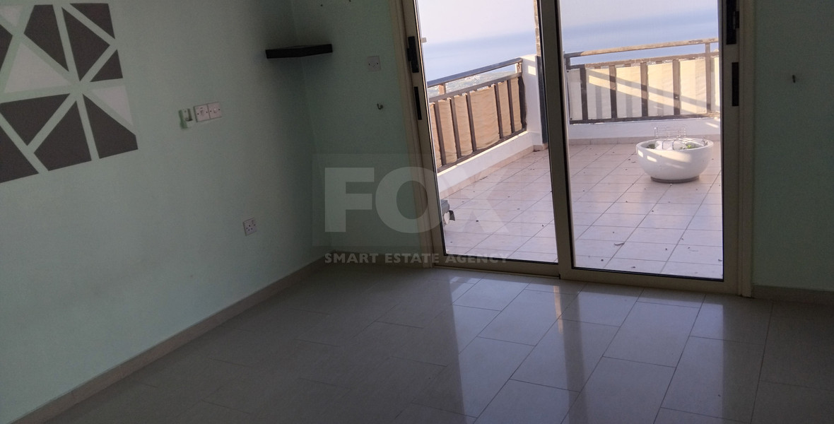 Panoramic Sea-View Two-Bed Peyia Apartment with Pool for rent