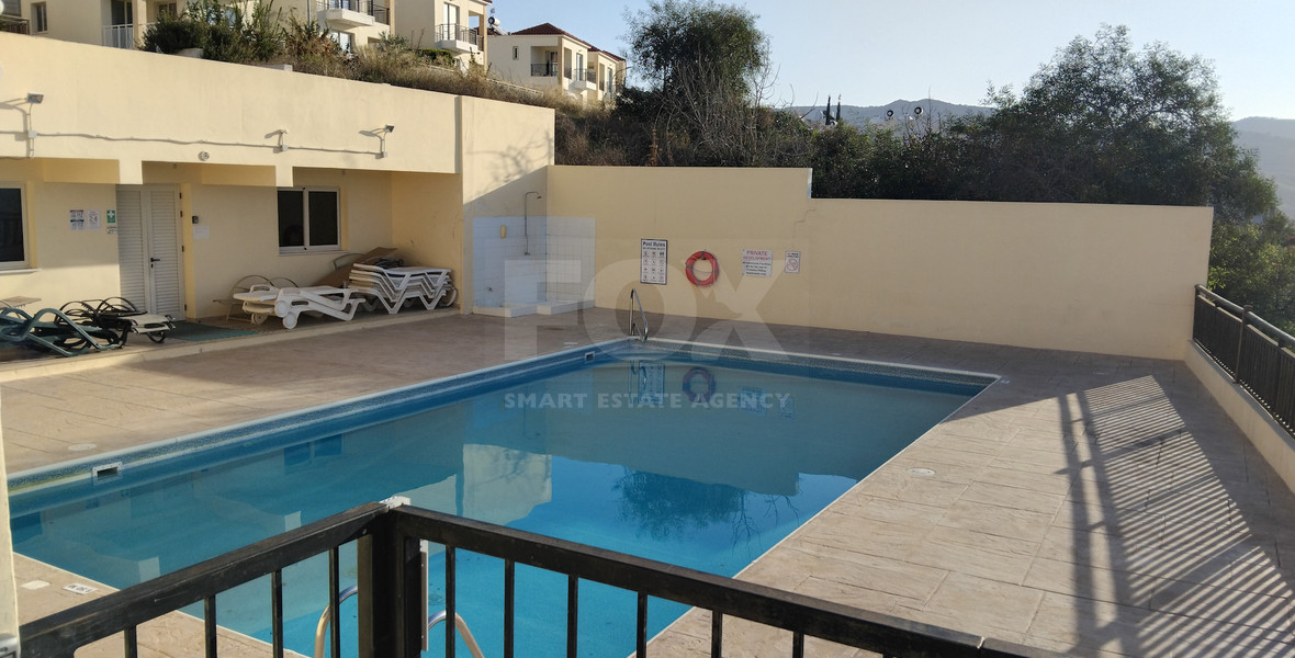 Panoramic Sea-View Two-Bed Peyia Apartment with Pool for rent