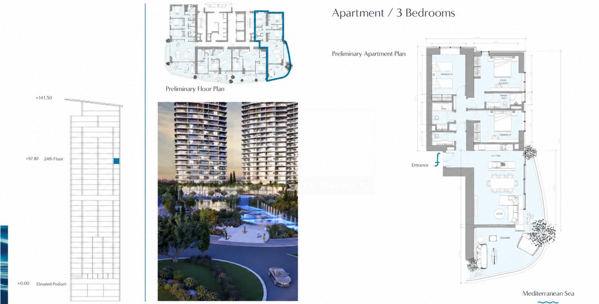 Luxury 3-Bedroom Seafront Apartment for Sale Near Limassol Marina | 24th Floor