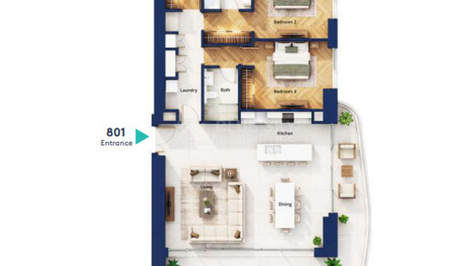 Premium Limassol Apartment with Three Bedrooms with Spacious Veranda For Sale in an Iconic Beachfront Development