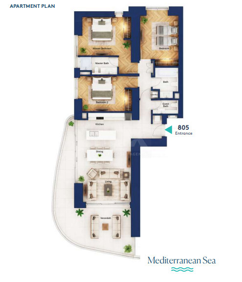 Luxury 3-Bedroom Apartment with Expansive 55 sqm Veranda For Sale in Limassol