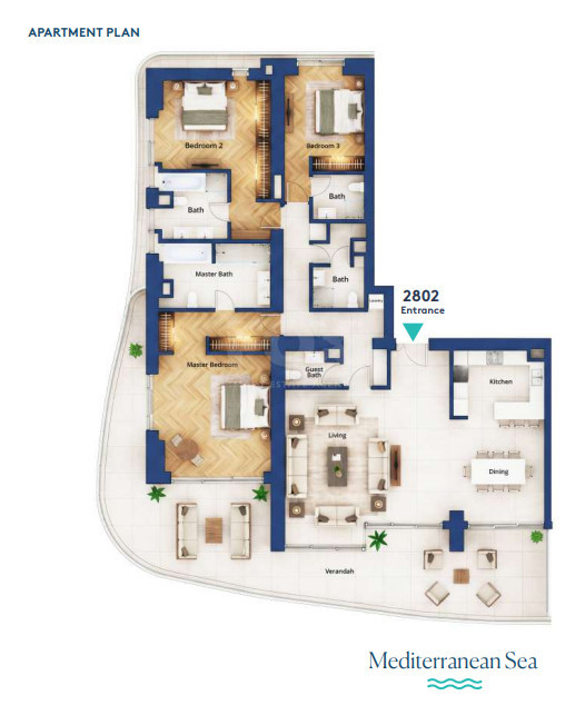 Amazing 3-Bedroom Residence | 28th Floor  For Sale | Limassol Seafront, Cyprus